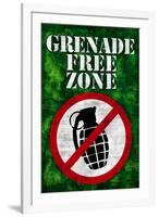 Jersey Shore Grenade Free Zone Green TV-null-Framed Art Print