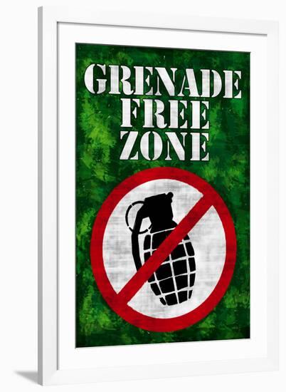 Jersey Shore Grenade Free Zone Green TV-null-Framed Art Print