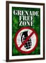 Jersey Shore Grenade Free Zone Green TV-null-Framed Art Print