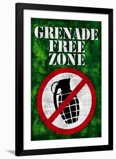 Jersey Shore Grenade Free Zone Green TV-null-Framed Art Print