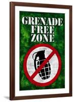 Jersey Shore Grenade Free Zone Green TV-null-Framed Art Print