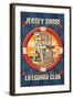 Jersey Shore - Lifeguard Club-Lantern Press-Framed Art Print