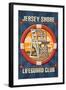 Jersey Shore - Lifeguard Club-Lantern Press-Framed Art Print