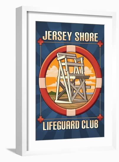 Jersey Shore - Lifeguard Club-Lantern Press-Framed Art Print