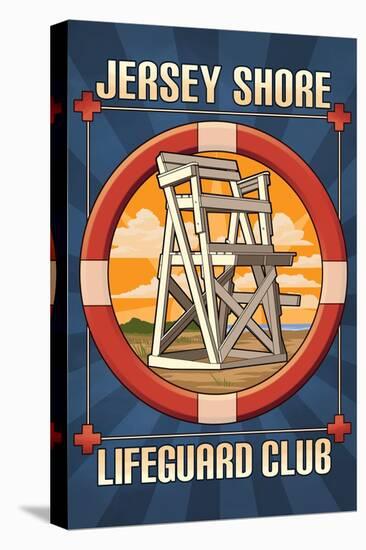 Jersey Shore - Lifeguard Club-Lantern Press-Stretched Canvas