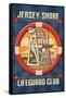 Jersey Shore - Lifeguard Club-Lantern Press-Framed Stretched Canvas