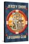 Jersey Shore - Lifeguard Club-Lantern Press-Stretched Canvas