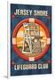 Jersey Shore - Lifeguard Club-Lantern Press-Framed Art Print