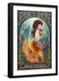 Jersey Shore - Mermaid-Lantern Press-Framed Art Print