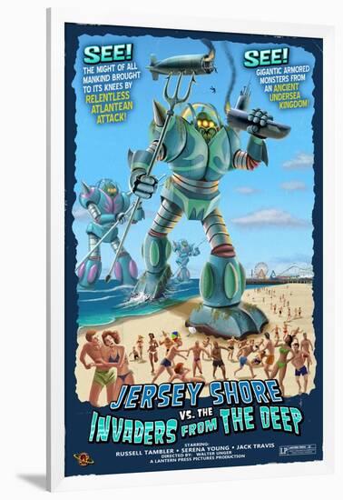 Jersey Shore, New Jersey - Invaders from the Deep-Lantern Press-Framed Art Print