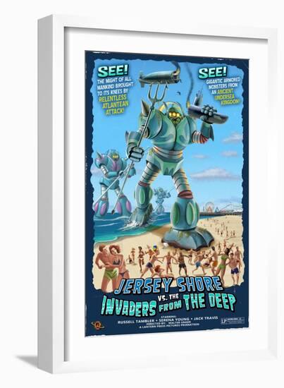 Jersey Shore, New Jersey - Invaders from the Deep-Lantern Press-Framed Art Print