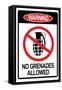 Jersey Shore No Grenades Allowed Sign TV Poster Print-null-Framed Stretched Canvas