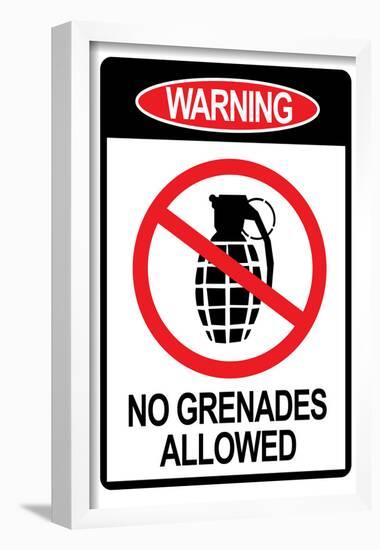 Jersey Shore No Grenades Allowed Sign TV Poster Print-null-Framed Poster