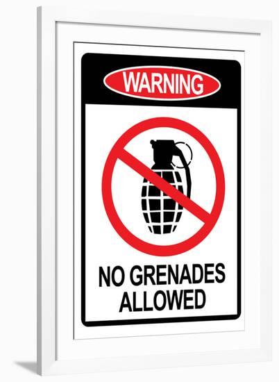 Jersey Shore No Grenades Allowed Sign TV-null-Framed Art Print