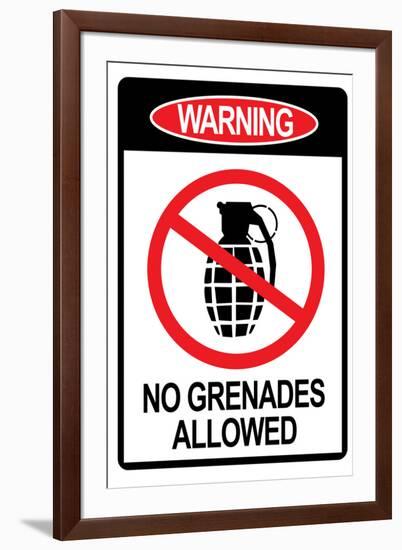 Jersey Shore No Grenades Allowed Sign TV-null-Framed Art Print