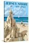 Jersey Shore - Sandcastle-Lantern Press-Stretched Canvas