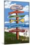 Jersey Shore - Signpost Destinations-Lantern Press-Mounted Art Print