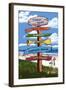 Jersey Shore - Signpost Destinations-Lantern Press-Framed Art Print