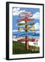 Jersey Shore - Signpost Destinations-Lantern Press-Framed Art Print