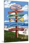 Jersey Shore - Signpost Destinations-Lantern Press-Mounted Art Print