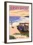 Jersey Shore - Woody on the Beach-Lantern Press-Framed Art Print