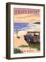 Jersey Shore - Woody on the Beach-Lantern Press-Framed Art Print