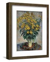 Jerusalem Artichoke Flowers, 1880-Claude Monet-Framed Art Print