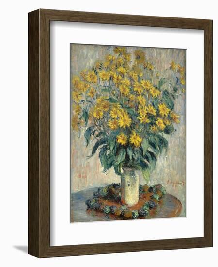 Jerusalem Artichoke Flowers, 1880-Claude Monet-Framed Giclee Print