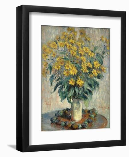 Jerusalem Artichoke Flowers, 1880-Claude Monet-Framed Giclee Print