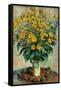 Jerusalem Artichoke Flowers. Dated: 1880. Dimensions: overall: 99.6 x 73 cm (39 3/16 x 28 3/4 in...-Claude Monet-Framed Stretched Canvas