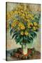 Jerusalem Artichoke Flowers. Dated: 1880. Dimensions: overall: 99.6 x 73 cm (39 3/16 x 28 3/4 in...-Claude Monet-Stretched Canvas