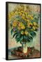 Jerusalem Artichoke Flowers. Dated: 1880. Dimensions: overall: 99.6 x 73 cm (39 3/16 x 28 3/4 in...-Claude Monet-Framed Poster