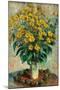 Jerusalem Artichoke Flowers. Dated: 1880. Dimensions: overall: 99.6 x 73 cm (39 3/16 x 28 3/4 in...-Claude Monet-Mounted Poster