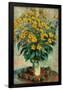 Jerusalem Artichoke Flowers. Dated: 1880. Dimensions: overall: 99.6 x 73 cm (39 3/16 x 28 3/4 in...-Claude Monet-Framed Poster