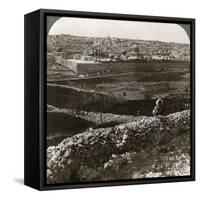Jerusalem, as Seen from the South-East, Showing the Site of the Temple, Palestine, 1900s-Underwood & Underwood-Framed Stretched Canvas