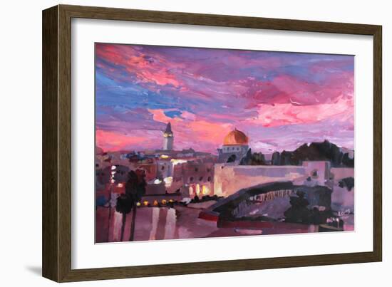 Jerusalem At Sunset-Markus Bleichner-Framed Art Print