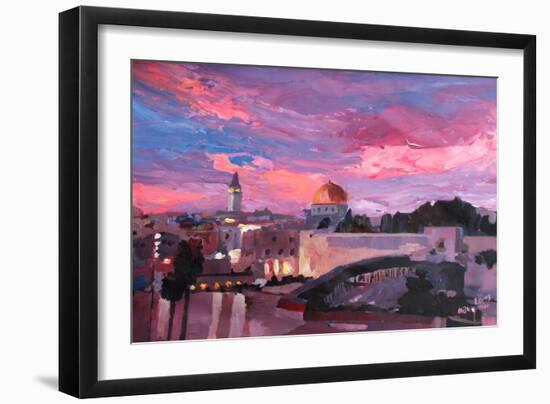 Jerusalem At Sunset-Markus Bleichner-Framed Art Print