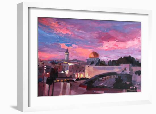 Jerusalem At Sunset-Markus Bleichner-Framed Art Print