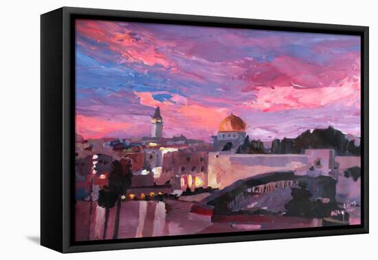 Jerusalem At Sunset-Markus Bleichner-Framed Stretched Canvas