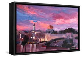 Jerusalem At Sunset-Markus Bleichner-Framed Stretched Canvas