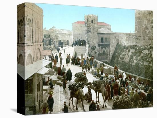 Jerusalem: Bazaar, C1900-null-Stretched Canvas