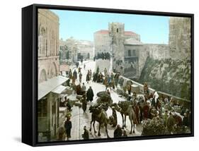 Jerusalem: Bazaar, C1900-null-Framed Stretched Canvas