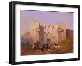 Jerusalem, Damascus Gate-Ippolito Caffi-Framed Art Print