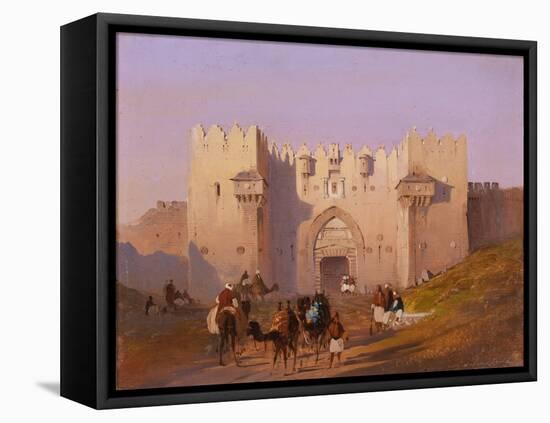 Jerusalem, Damascus Gate-Ippolito Caffi-Framed Stretched Canvas