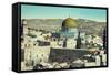 Jerusalem: Dome of the Rock and Western Wall, c.1950-null-Framed Stretched Canvas