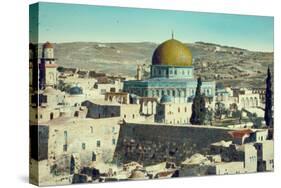 Jerusalem: Dome of the Rock and Western Wall, c.1950-null-Stretched Canvas