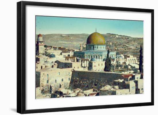 Jerusalem: Dome of the Rock and Western Wall, c.1950-null-Framed Photographic Print