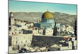 Jerusalem: Dome of the Rock and Western Wall, c.1950-null-Mounted Photographic Print