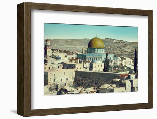 Jerusalem: Dome of the Rock and Western Wall, c.1950-null-Framed Photographic Print