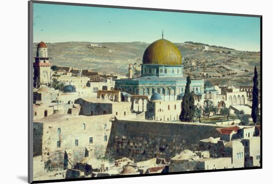 Jerusalem: Dome of the Rock and Western Wall, c.1950-null-Mounted Photographic Print